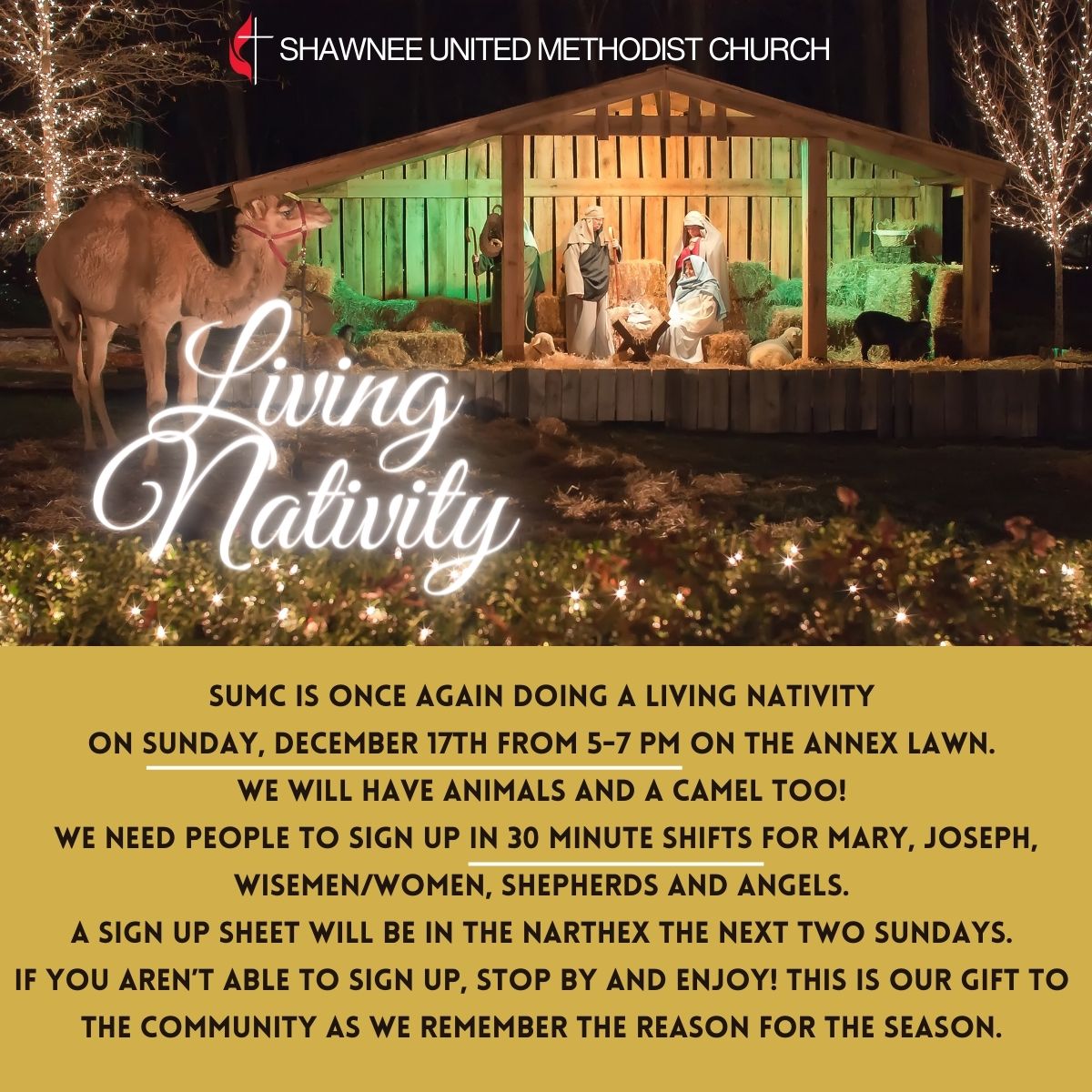 Living Nativity Shawnee UMC Kansas